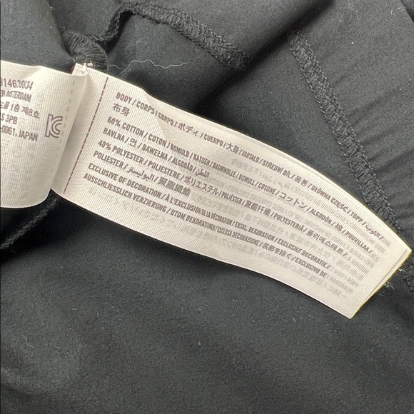 Abercrombie & Fitch Petite Navy Puff Sleeve Twist Front Bow Back A-Line Dress L - Picture 6 of 9